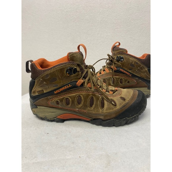 Merrell Chameleon Arc 3 Mens Waterproof Hiking Boots Tan Orange Size 9.5 - Picture 7 of 7